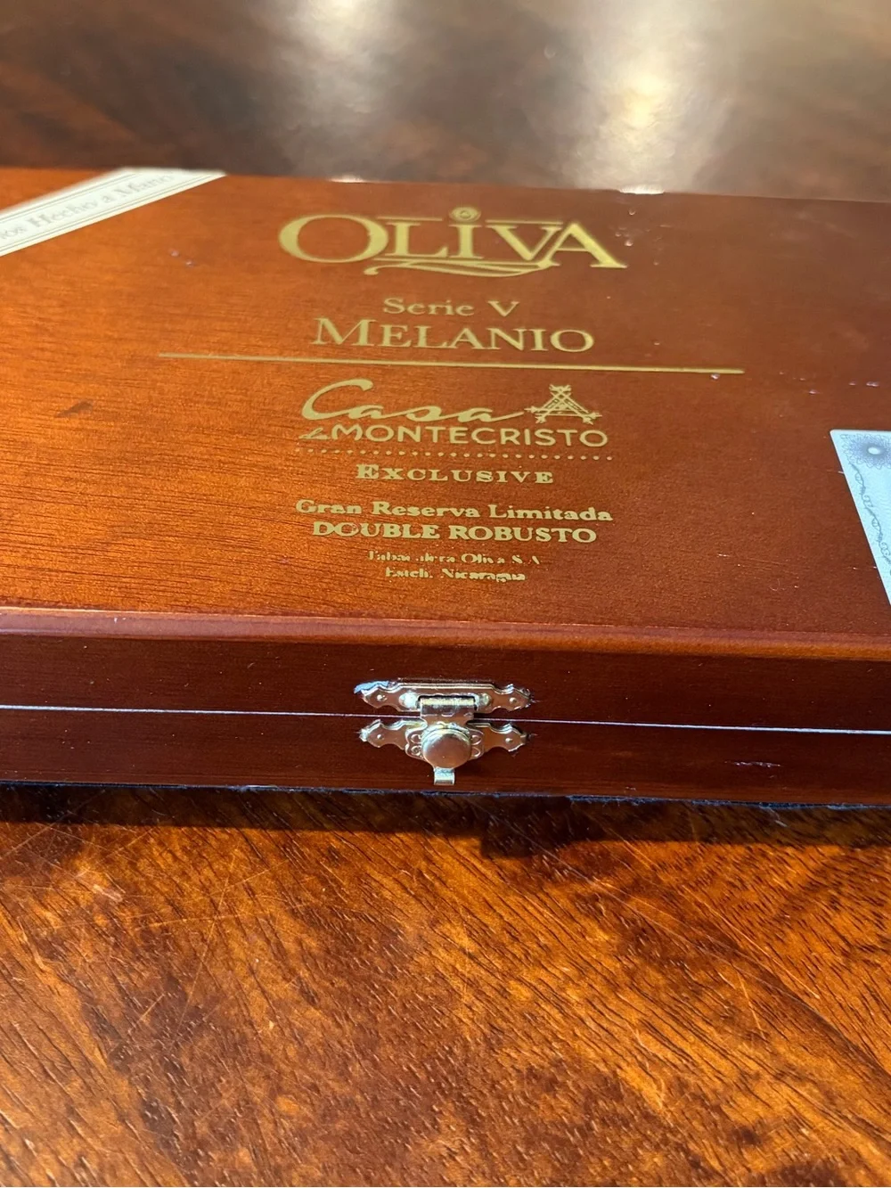 Upcycled Oliva Serie V Melanio Cigar Box Jewelry Organizer Black and Cherry Wood